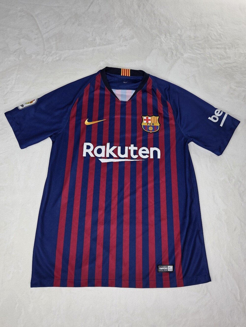 Nike FC Barcelona 2018-2019 Home Jersey Soccer Shirt Striped Size M